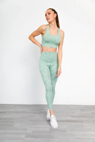 Pack de 6 Conjuntos Leggings Estampado Deportivo y Top Espalda Tiras cruzada
