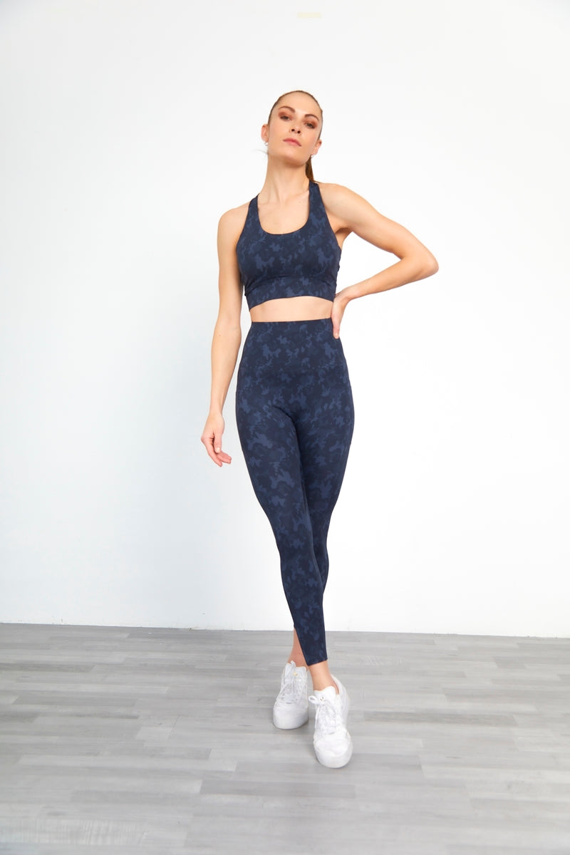 Pack de 6 Conjuntos Leggings Estampado Deportivo y Top Espalda Tiras cruzada