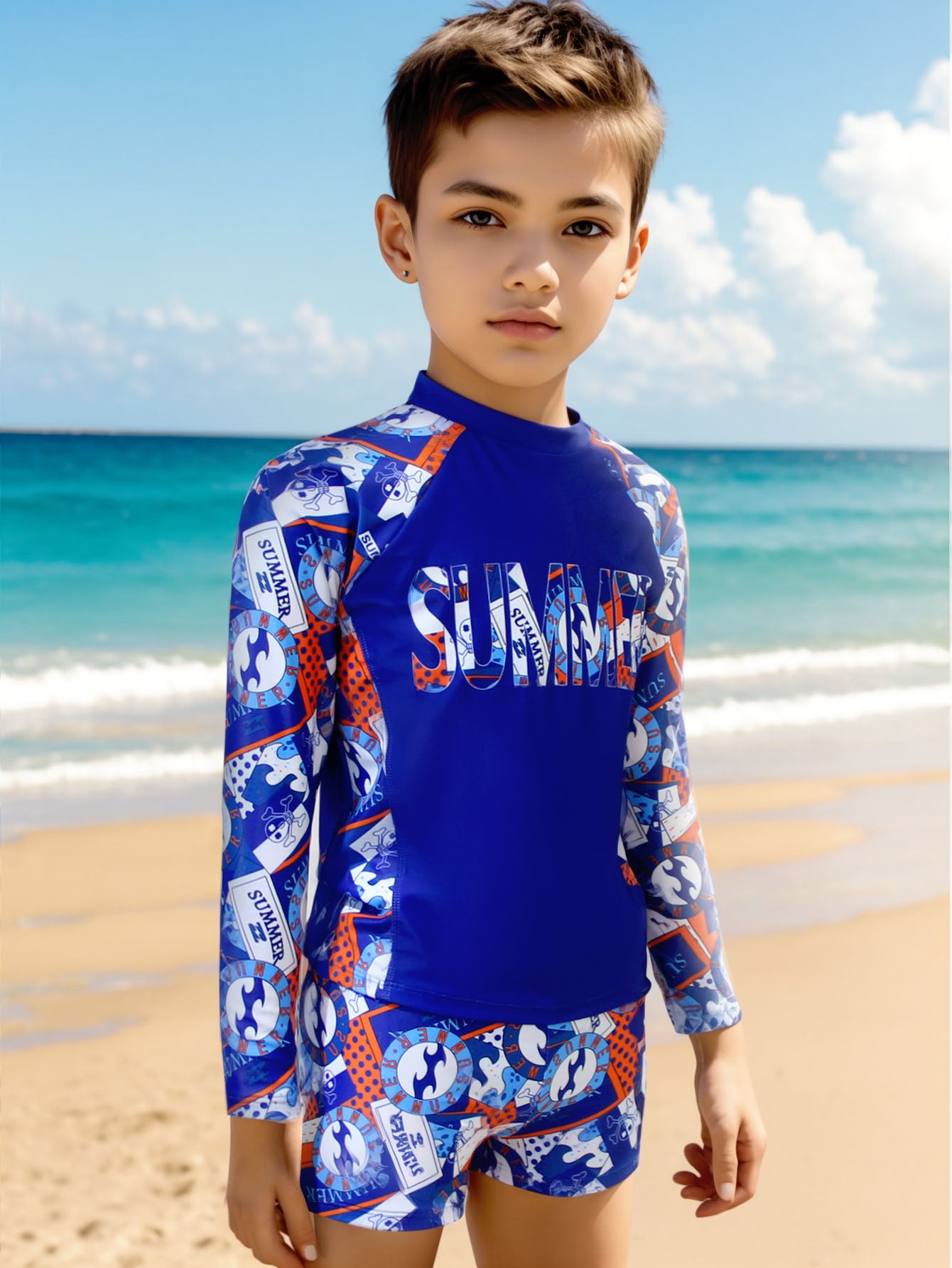Pack de 15 unidades Conjunto camiseta y bañador niño