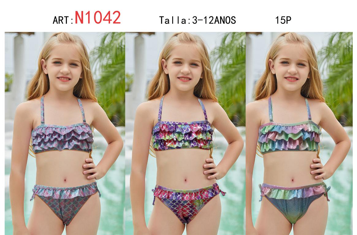 Pack de 15 unidades Bikini Bandeau Con Volante Estampado