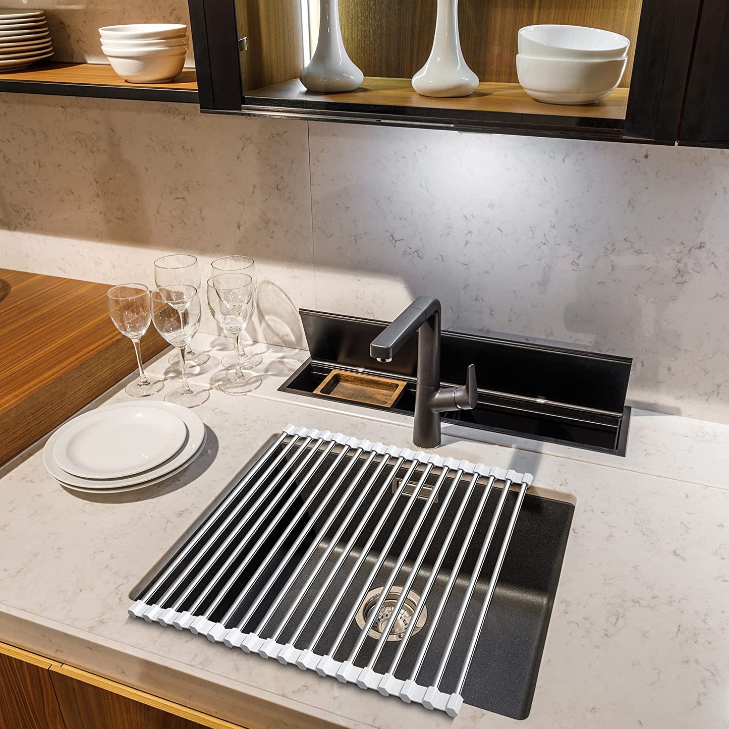 Rainswor Collapsible Stainless Steel Dish Drainer