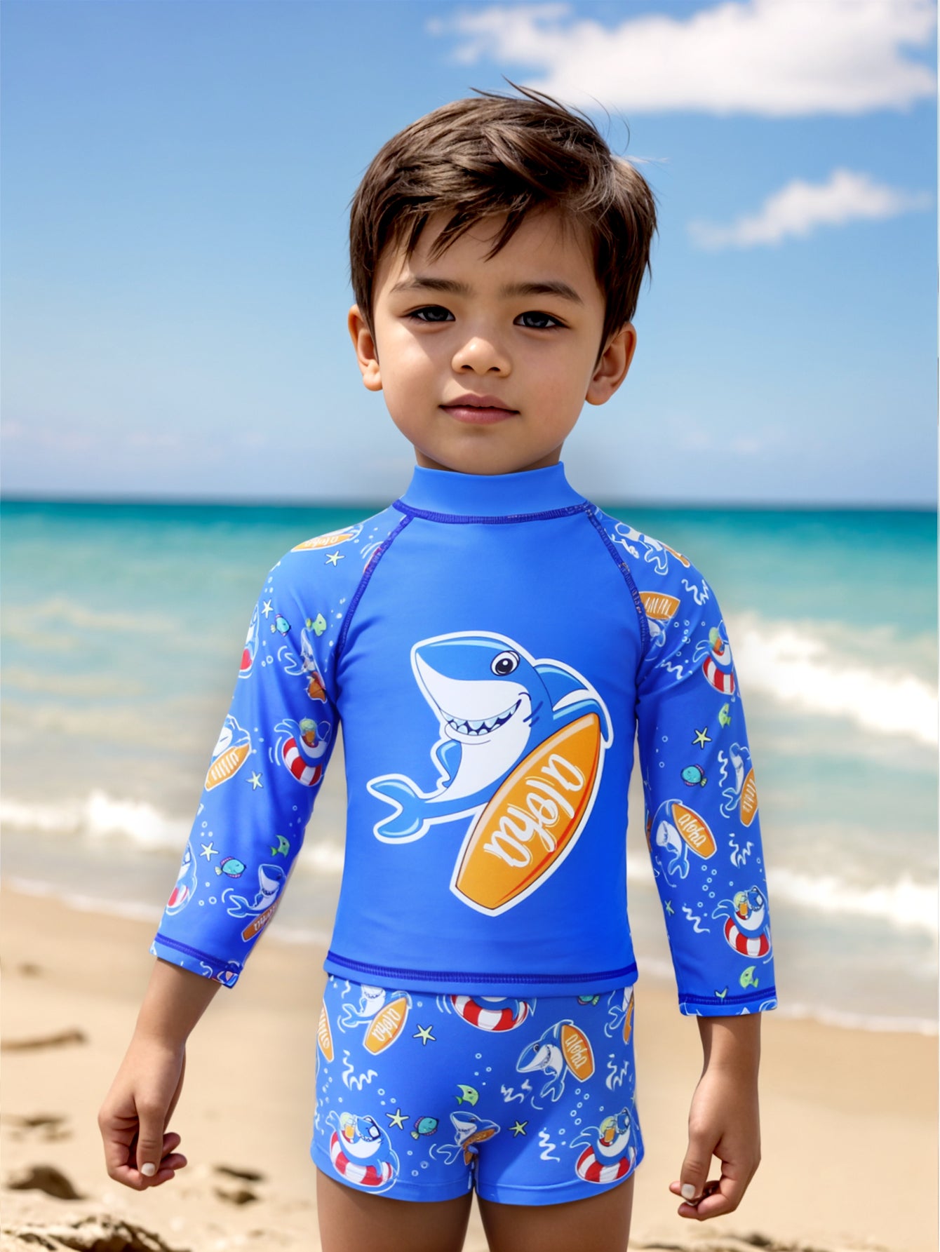 Pack 12 unidades Conjunto camiseta y bañador niño pequeño