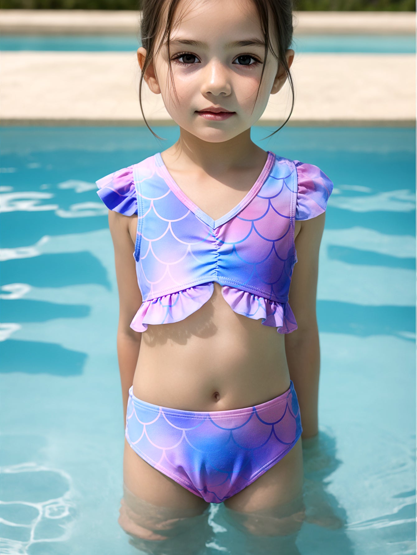 Pack 15 unidades Bikini escamas colores niña