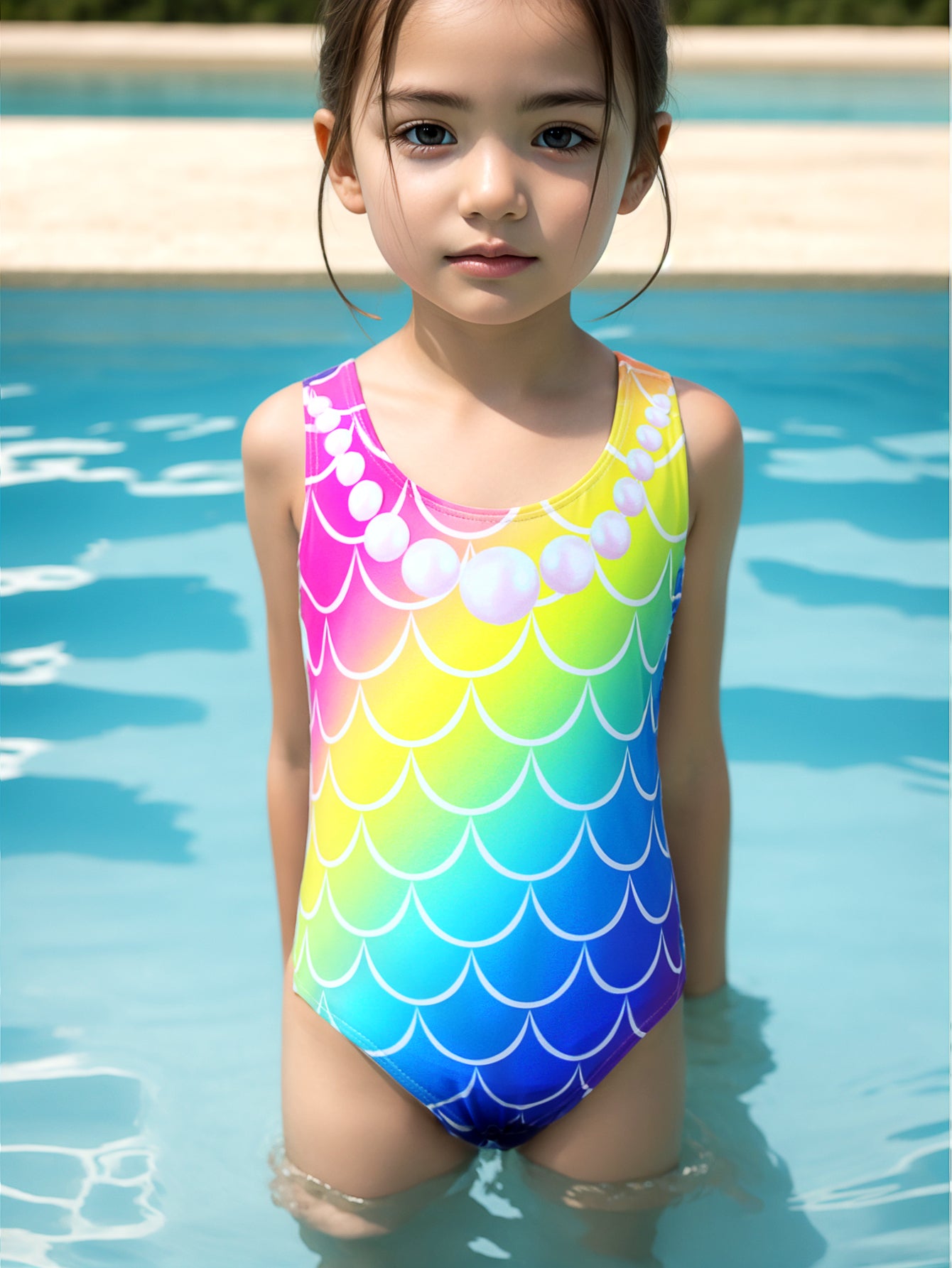 Pack of 15 units multicoloured pearl swimsuit for girls