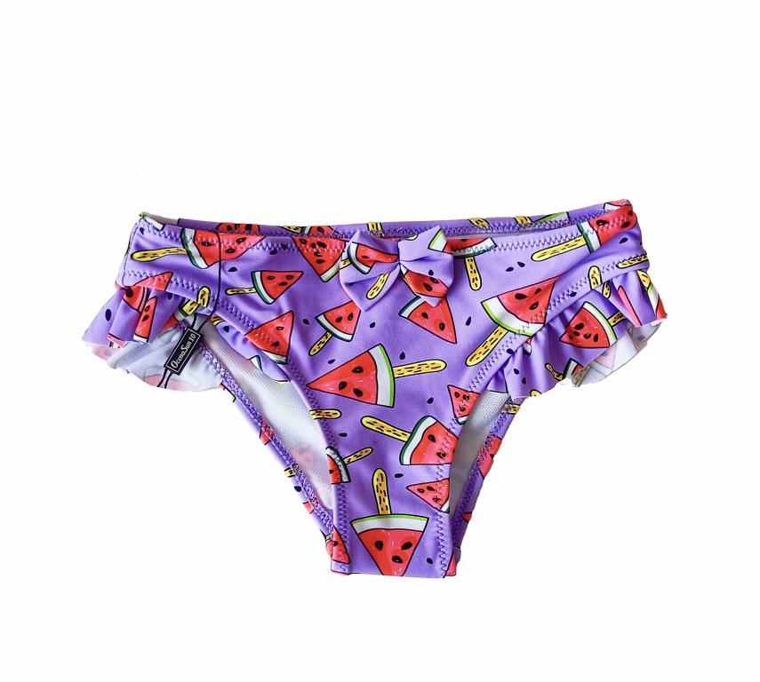 Pack of 12 Girls' Panties with Fruit Print Ruffle