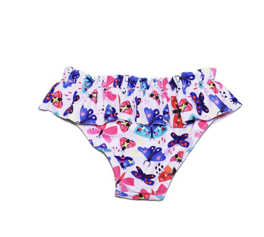 Pack of 12 Girls' Panties with Printed Ruffle