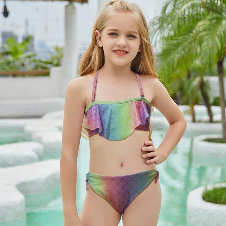 Pack of 15 units Bikini Bandeau with Mermaid Print Ruffle