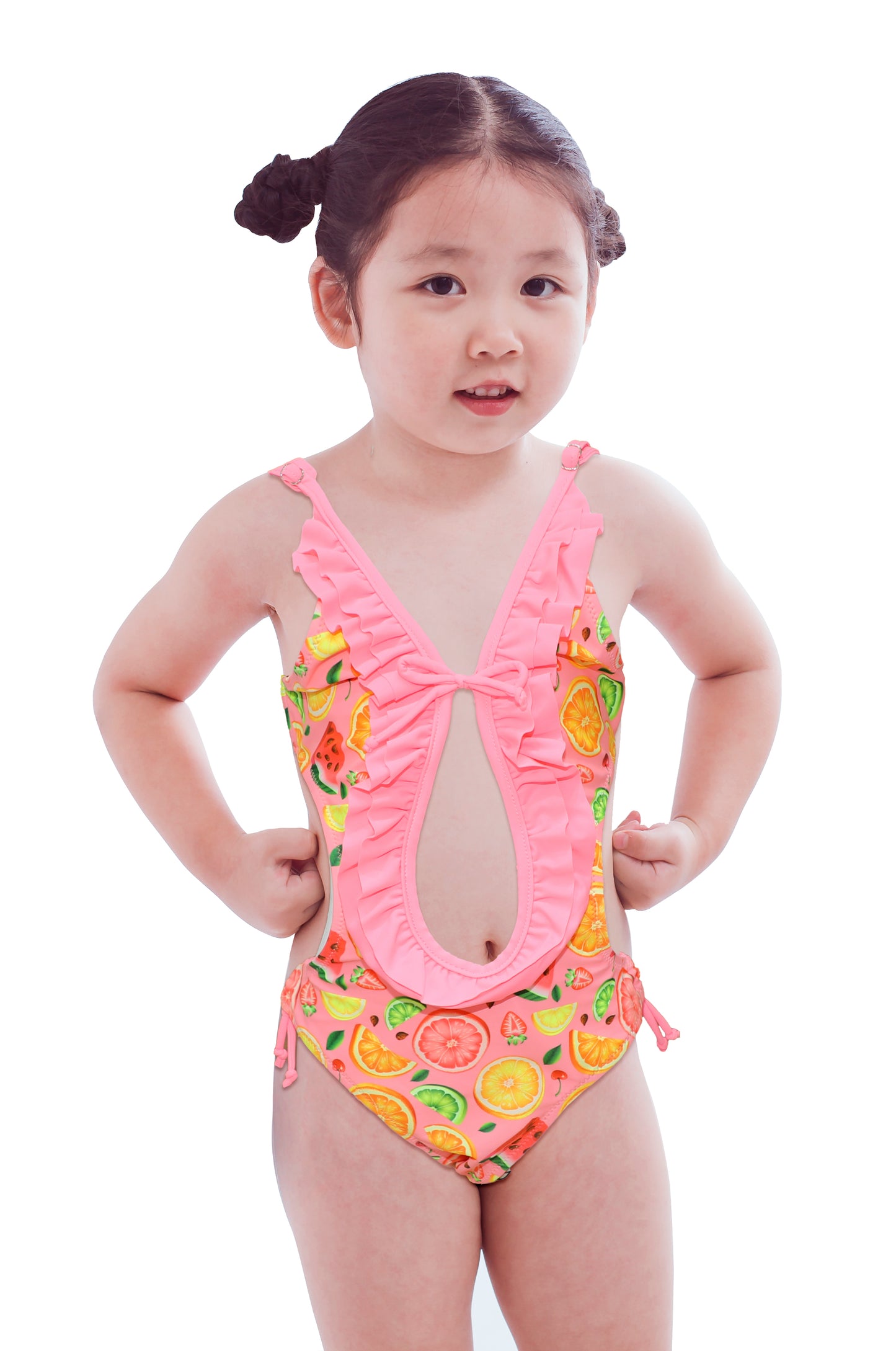 Pack of 15 units of girls' swimsuits with fruit designs