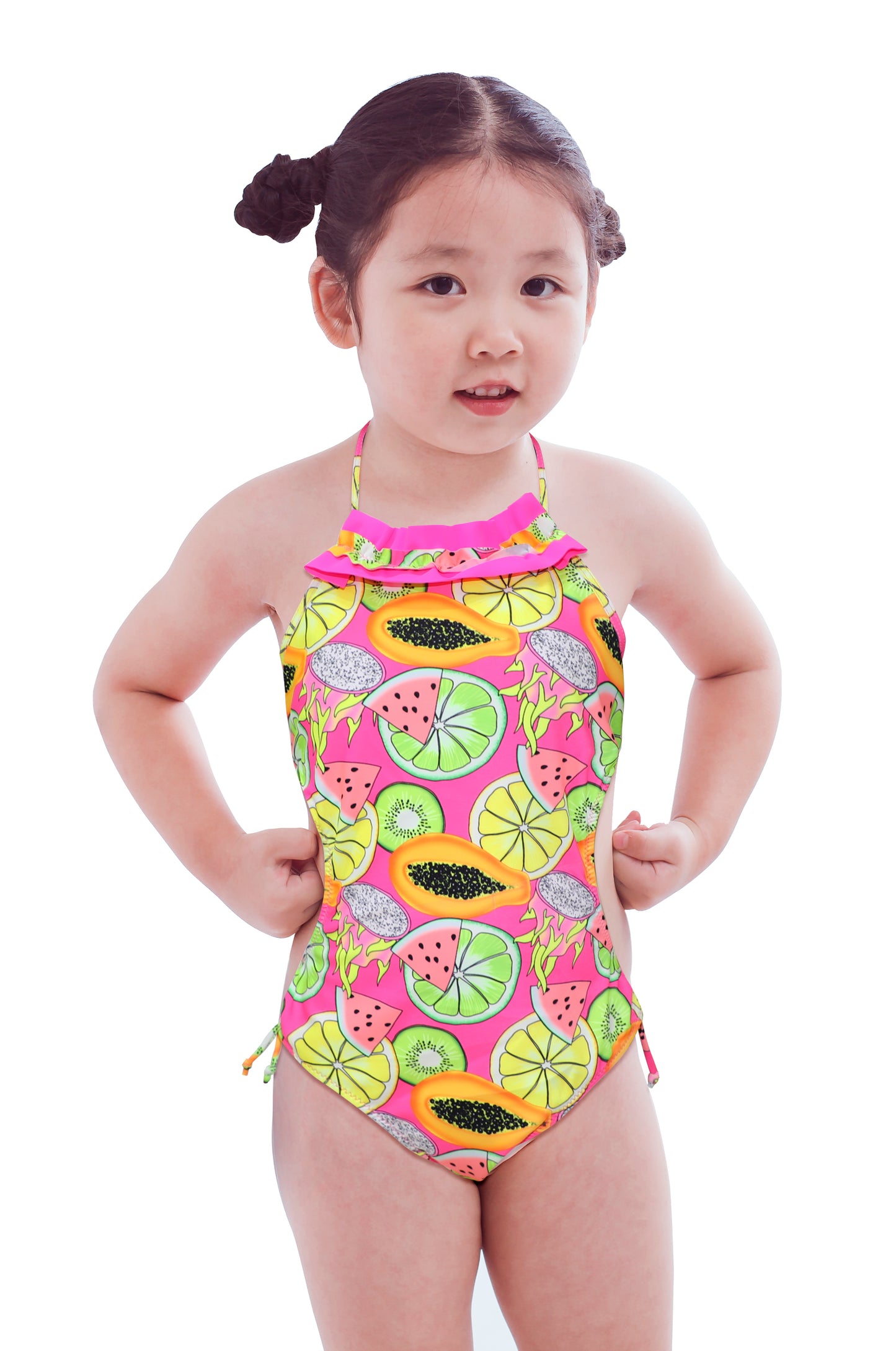 Pack of 15 units of girls' swimsuits with fruit designs