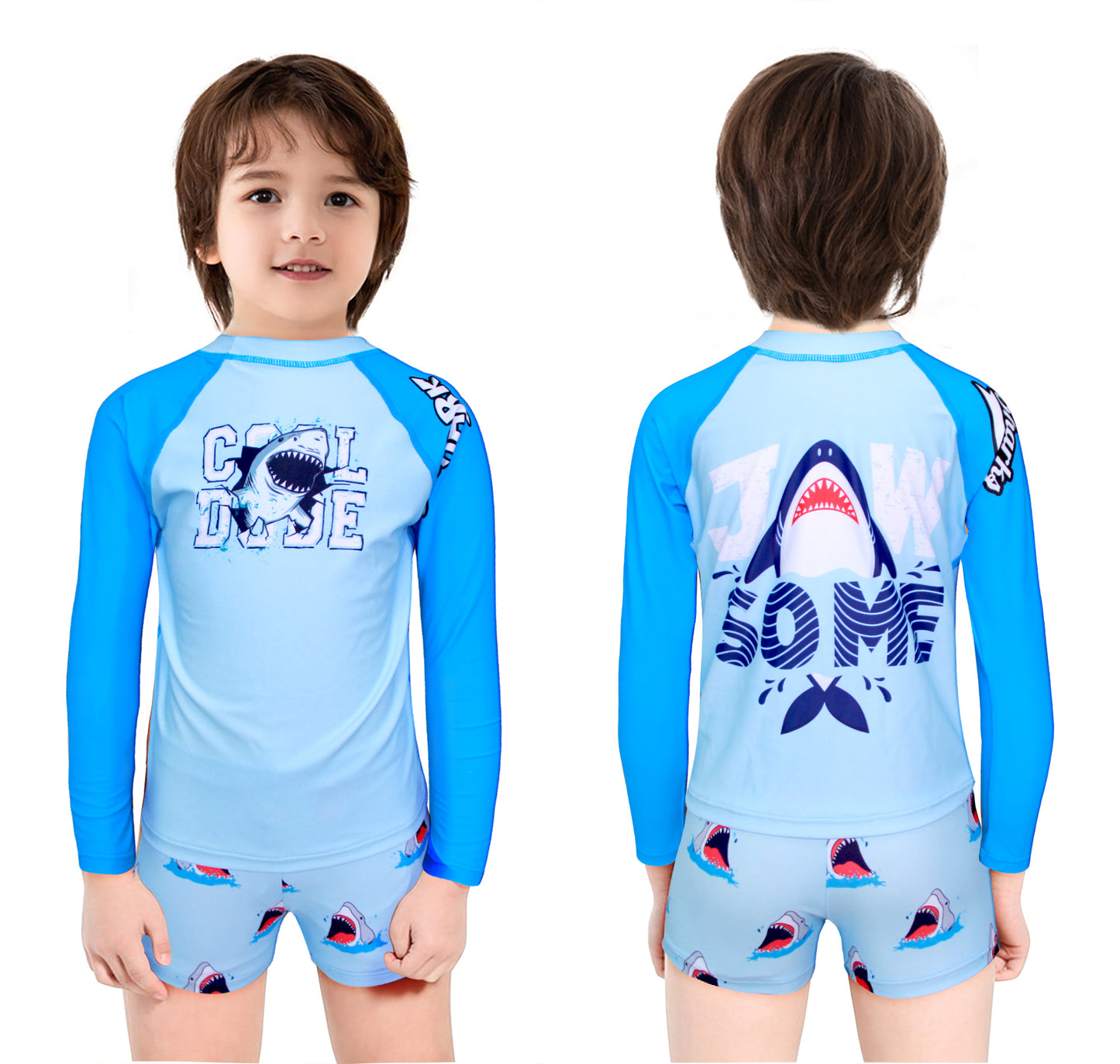 Pack of 12 units T-shirt and swimsuit set with a boy's drawing