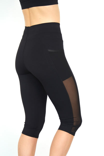 Pack 6 Unidades Leggins Deportivo Mediano Con Bolsillo Lateral Y Malla Transparente