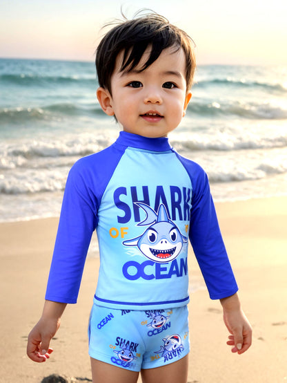 Pack of 12 units T-shirt and swimsuit set for little boys