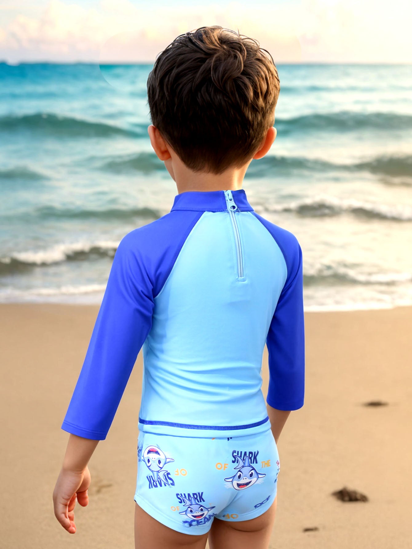 Pack of 12 units T-shirt and swimsuit set for little boys