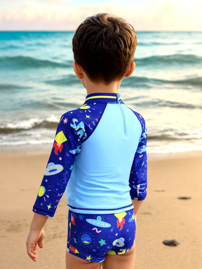 Pack of 12 units T-shirt and swimsuit set for little boys