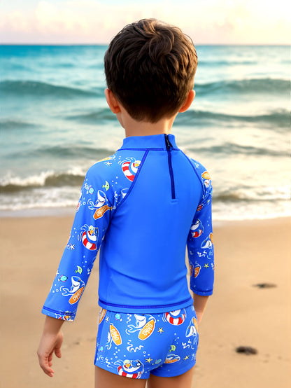 Pack of 12 units T-shirt and swimsuit set for little boys