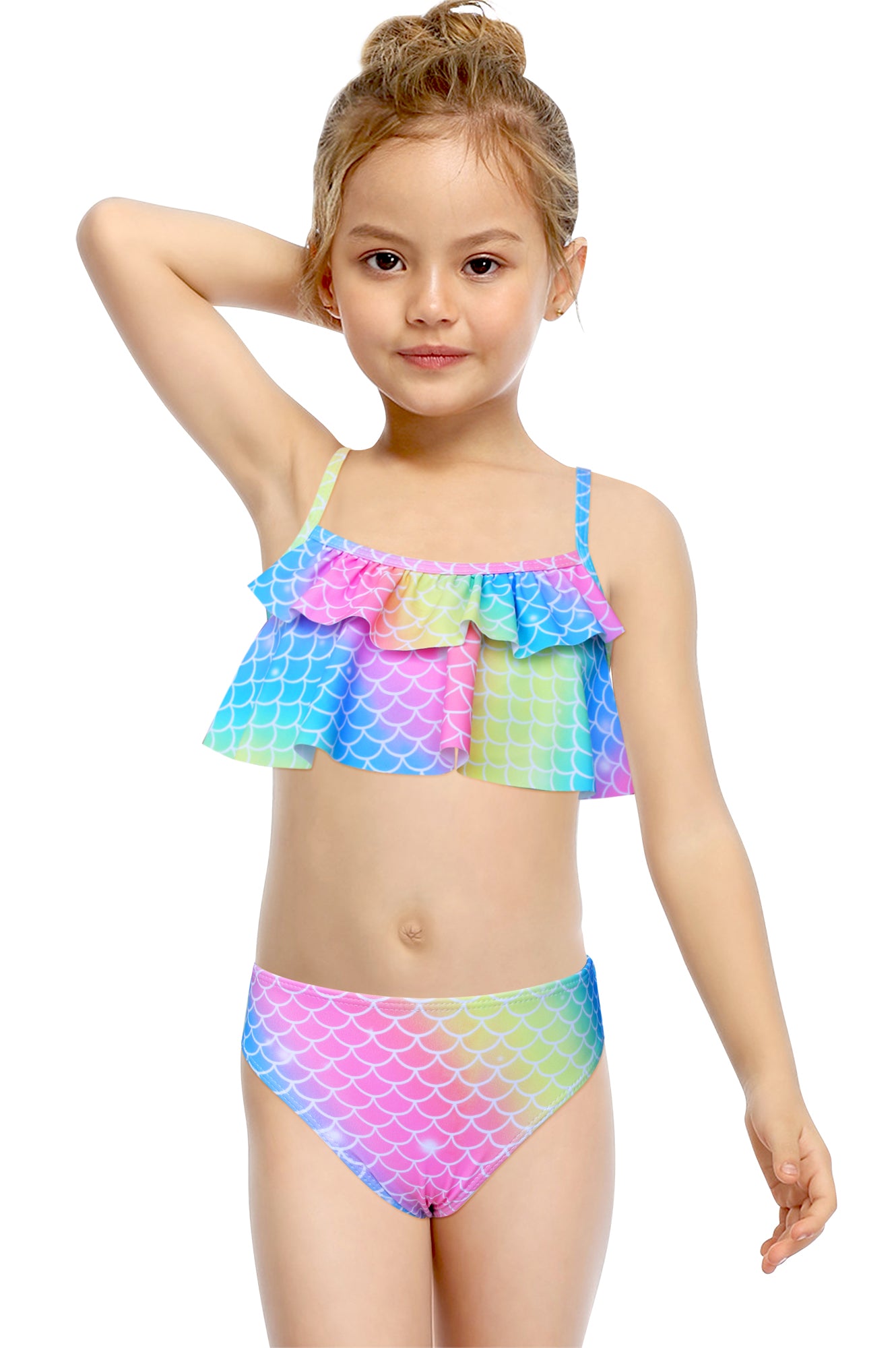 Pack of 15 units Girl's Triangle Bikini with Mermaid Ruffle