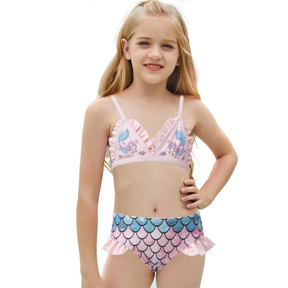 Pack of 15 units Girl's Triangle Bikini with Mermaid Ruffle