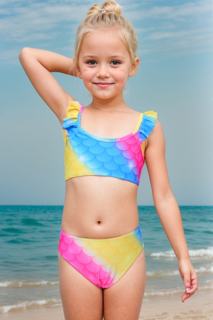 Pack of 15 multicolored girl's bikini units