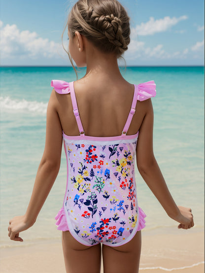 Pack of 15 units Girl's flower swimsuit