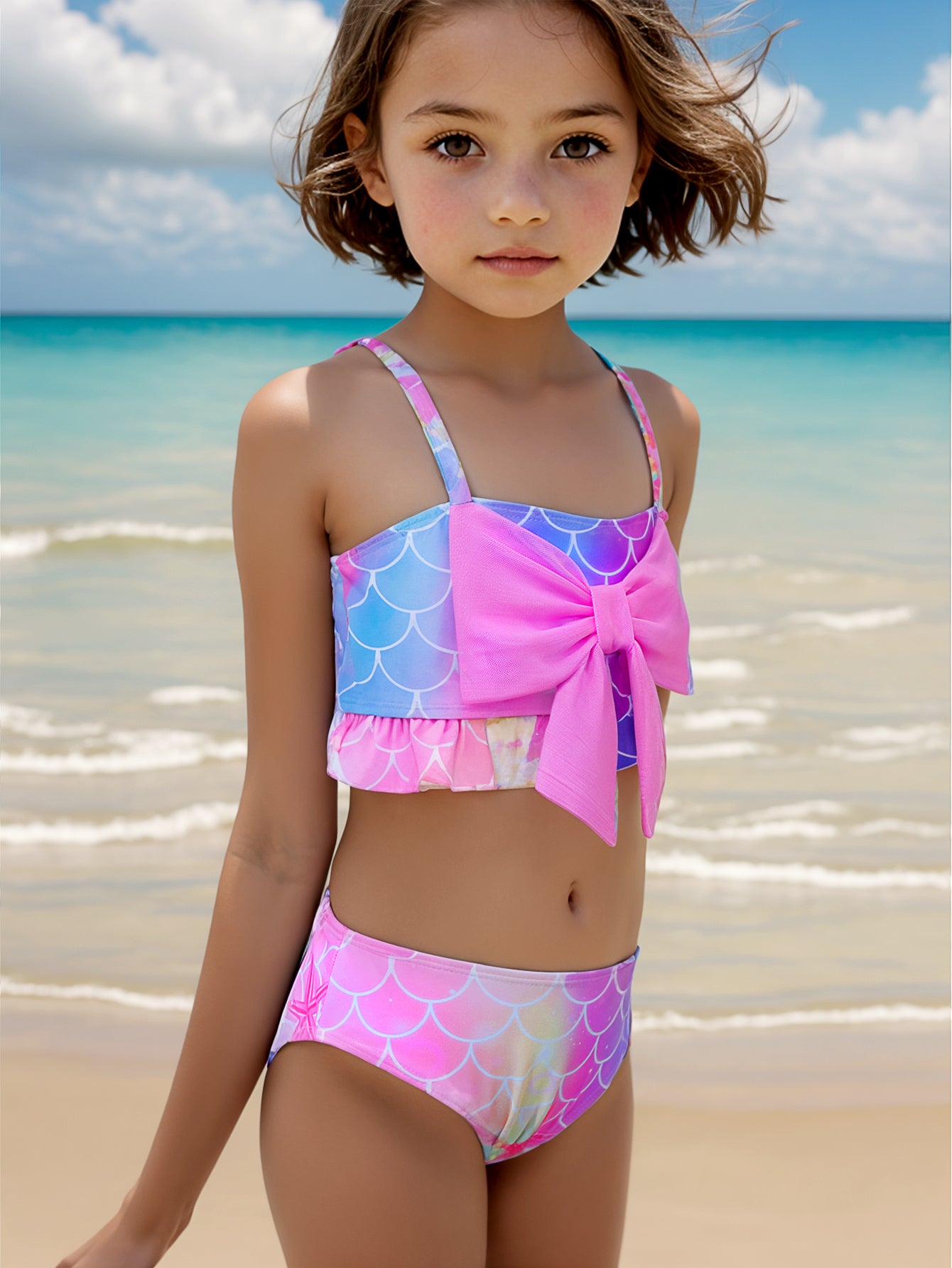 Pack of 15 units Girl's bow bikini