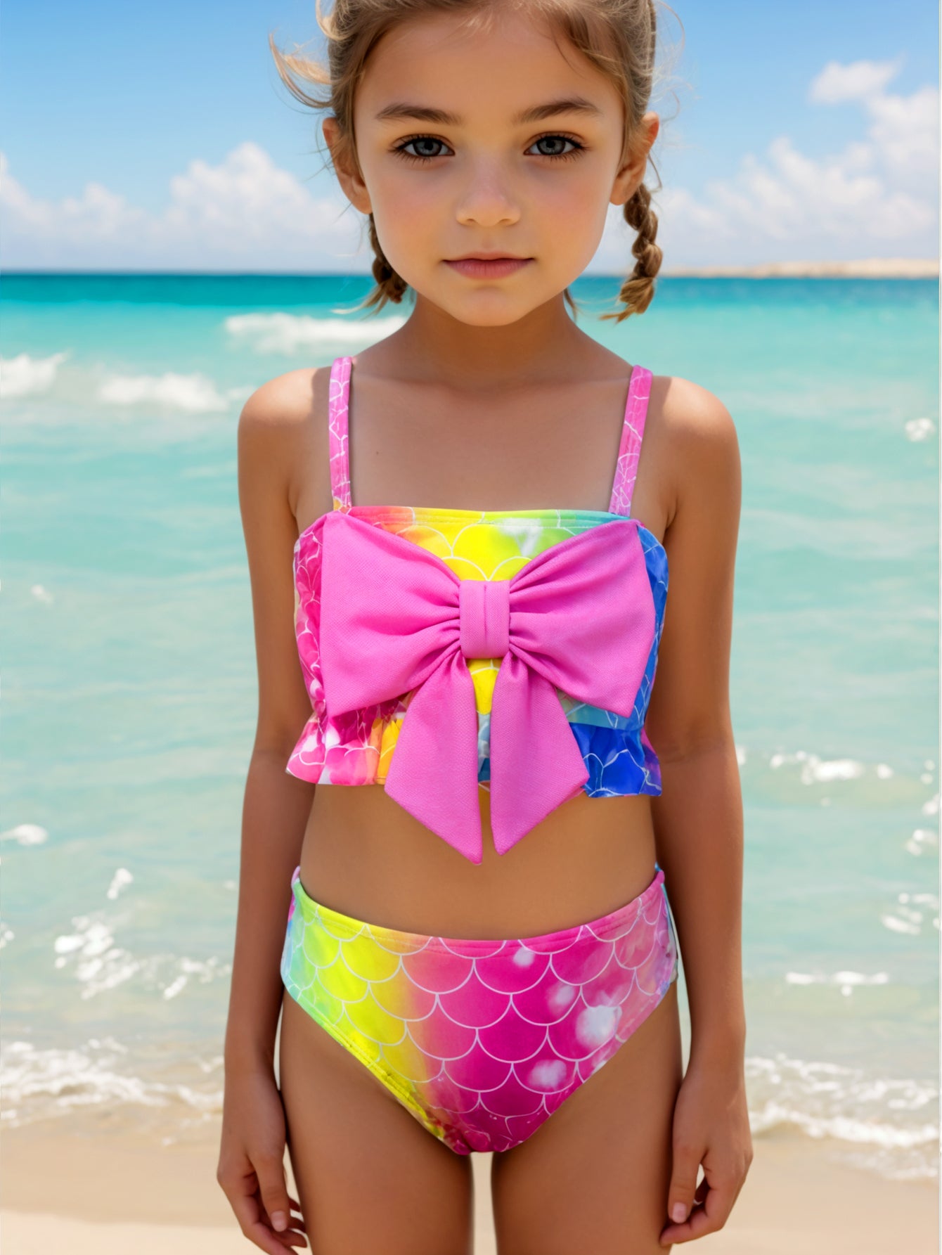 Pack of 15 units Girl's bow bikini