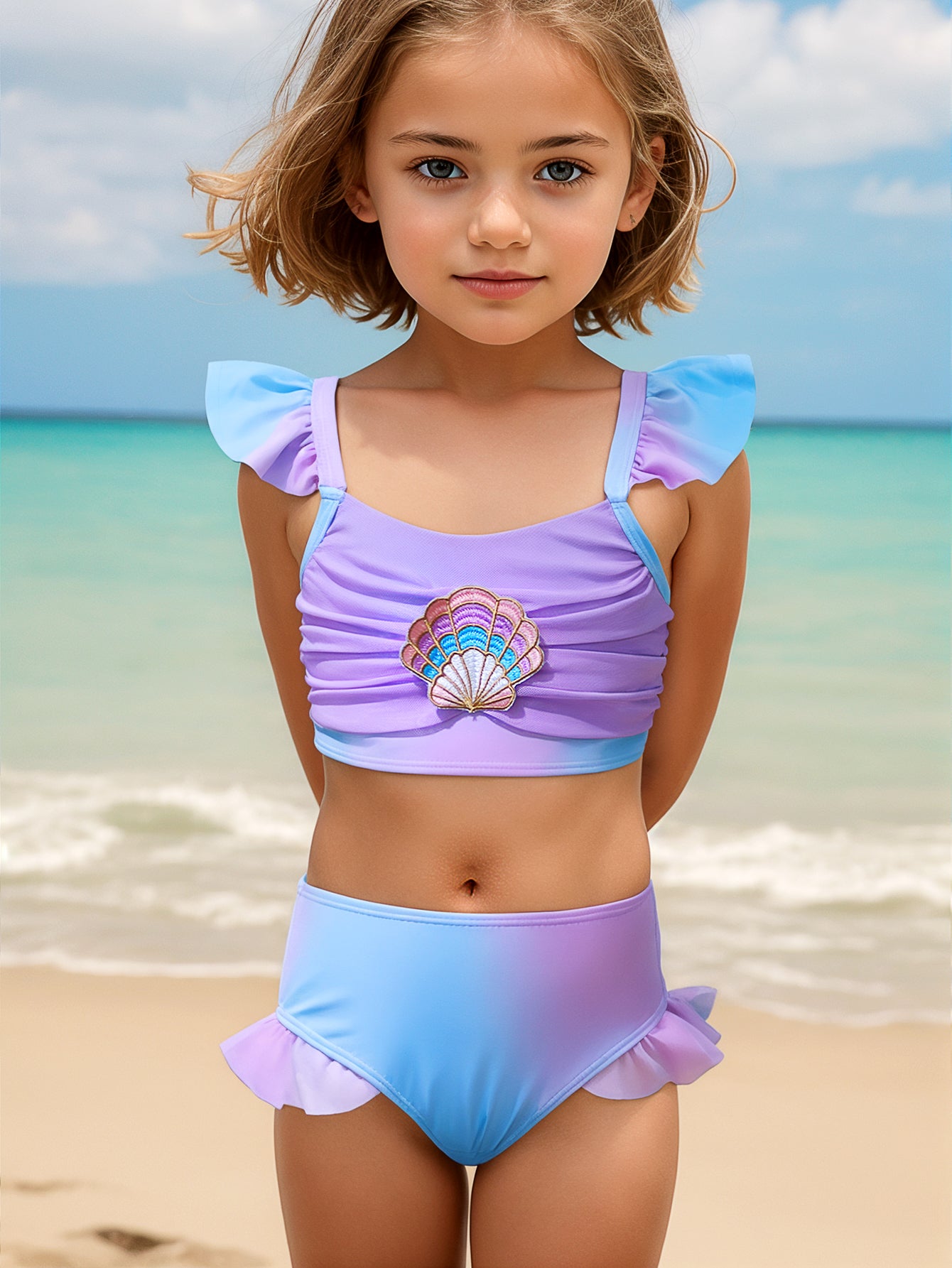 Pack of 15 units Multicolor shell bikini for girls