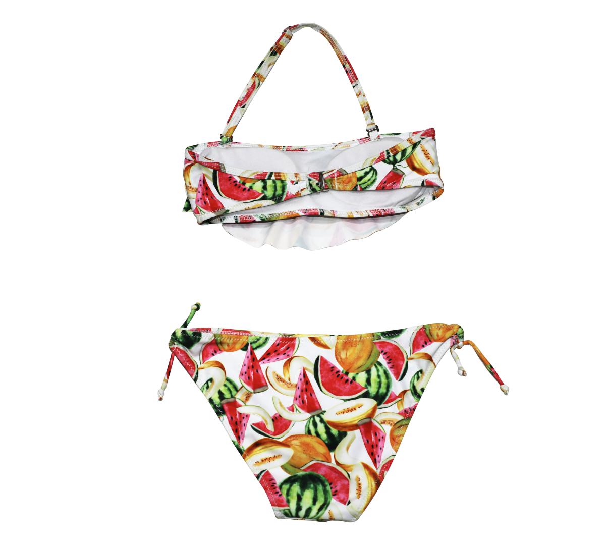 Bikini De Niña Con Volante Diseño de frutas.