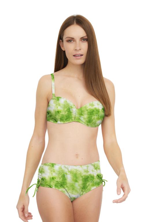 Bikini Bandeau Con Aro Con Relleno Y Braga Cordón Ajustable En Ambos Lados Estampada