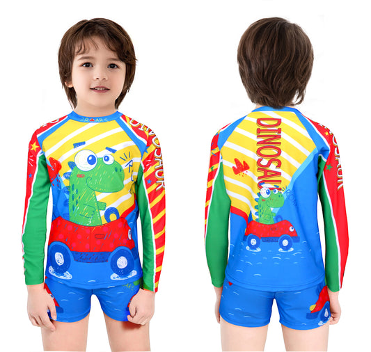 Pack of 12 units T-shirt and swimsuit set with a boy's drawing