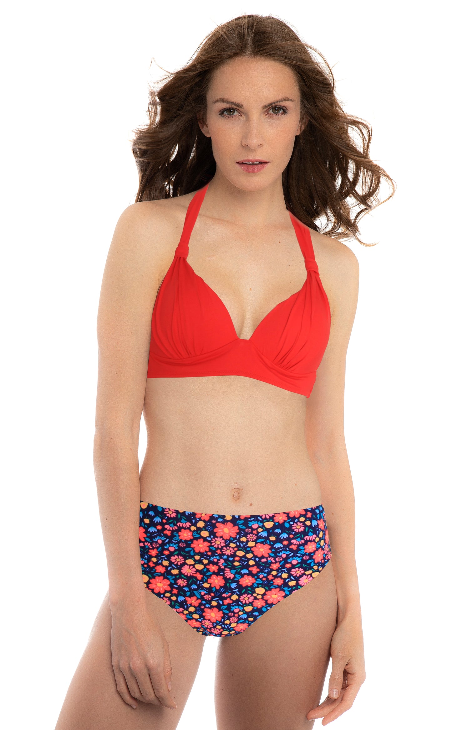 Pack of 6 Plain Bikini with Printed Panties