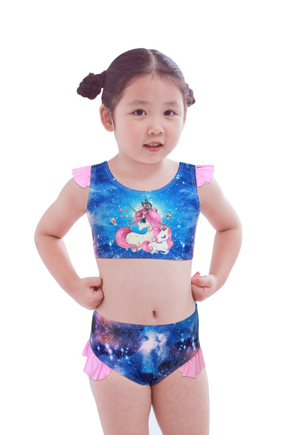 Pack of 15 units Girl's Bikini with Unicorn Drawing