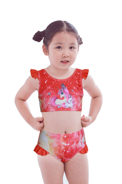 Pack of 15 units Girl's Bikini with Unicorn Drawing