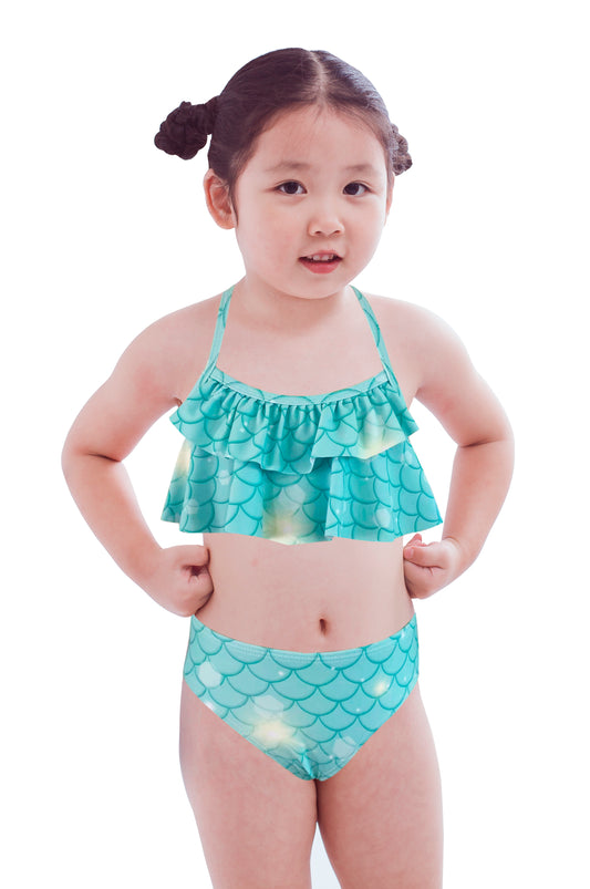 Pack of 15 units Girl's Bikini with Printed Ruffle