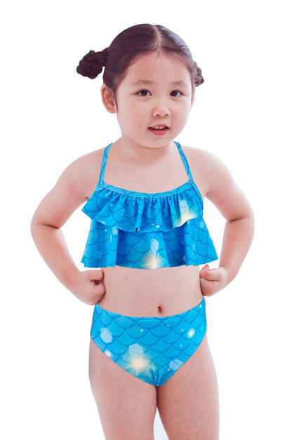 Pack of 15 units Girl's Bikini with Printed Ruffle